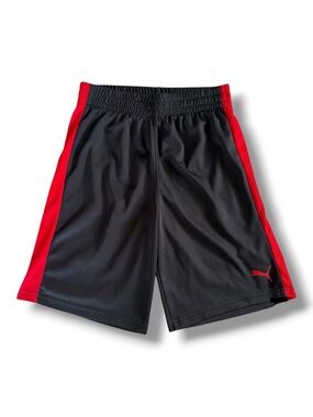 PUMA Boys Black and Red Athletic Shorts